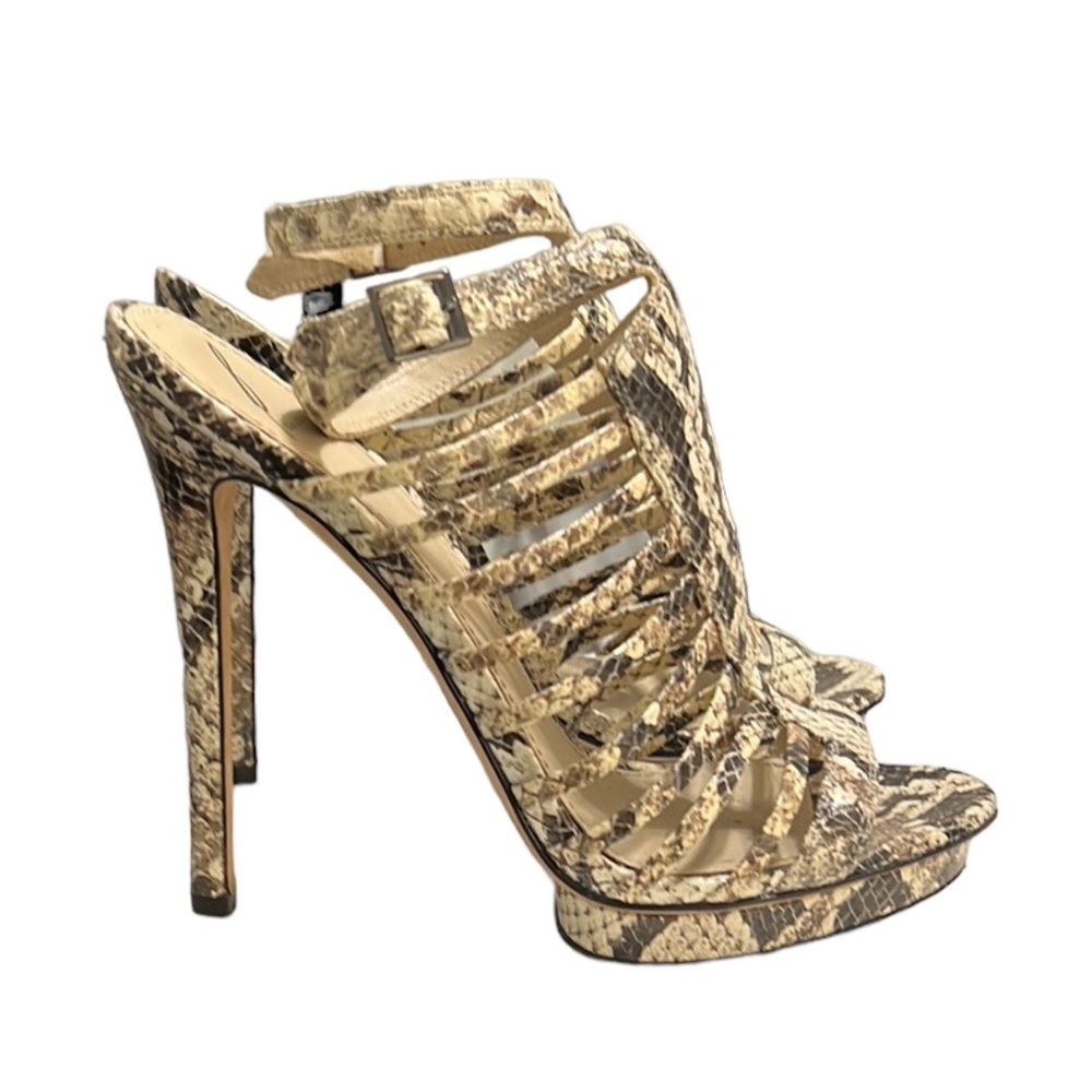 Brian Atwood Calista Platform Python Sandals Size… - image 1